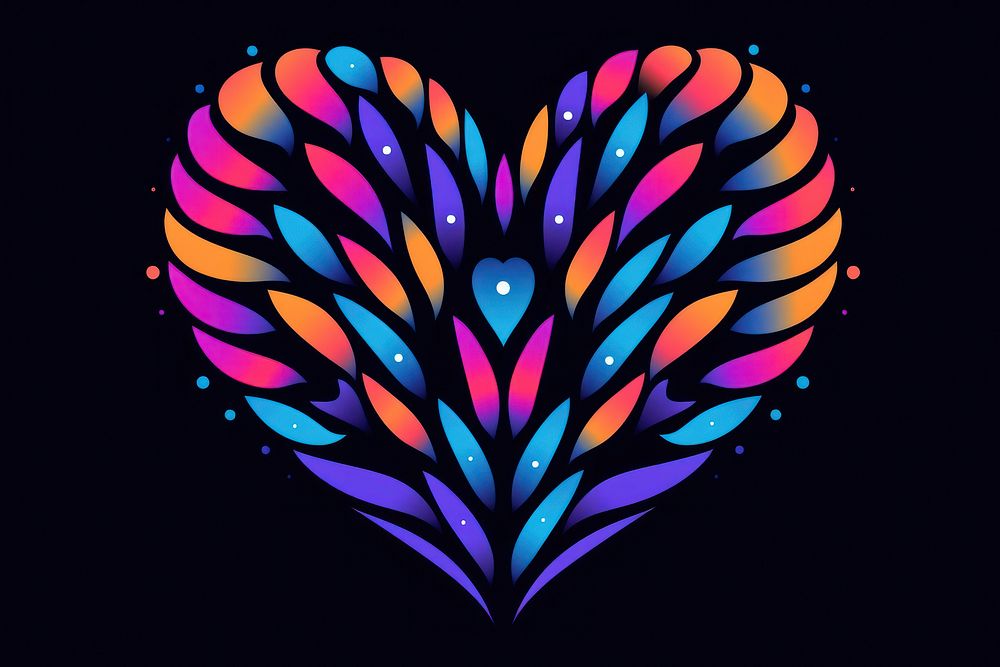 Graphics pattern heart logo. AI generated Image by rawpixel.
