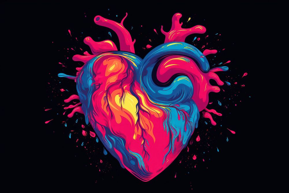 Heart graphics illuminated creativity. AI generated Image by rawpixel.