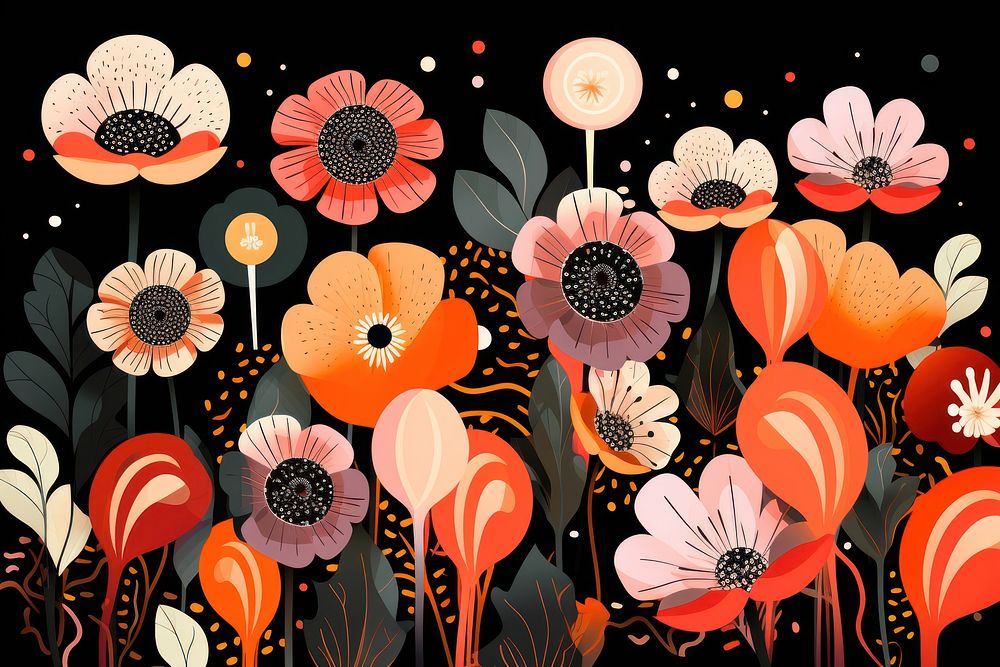 Flower pattern plant art. AI generated Image by rawpixel.