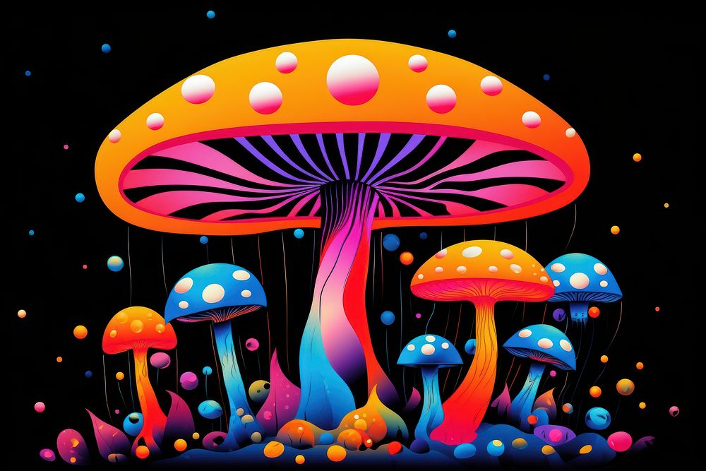 Mushroom fungus plant psychedelic art. 