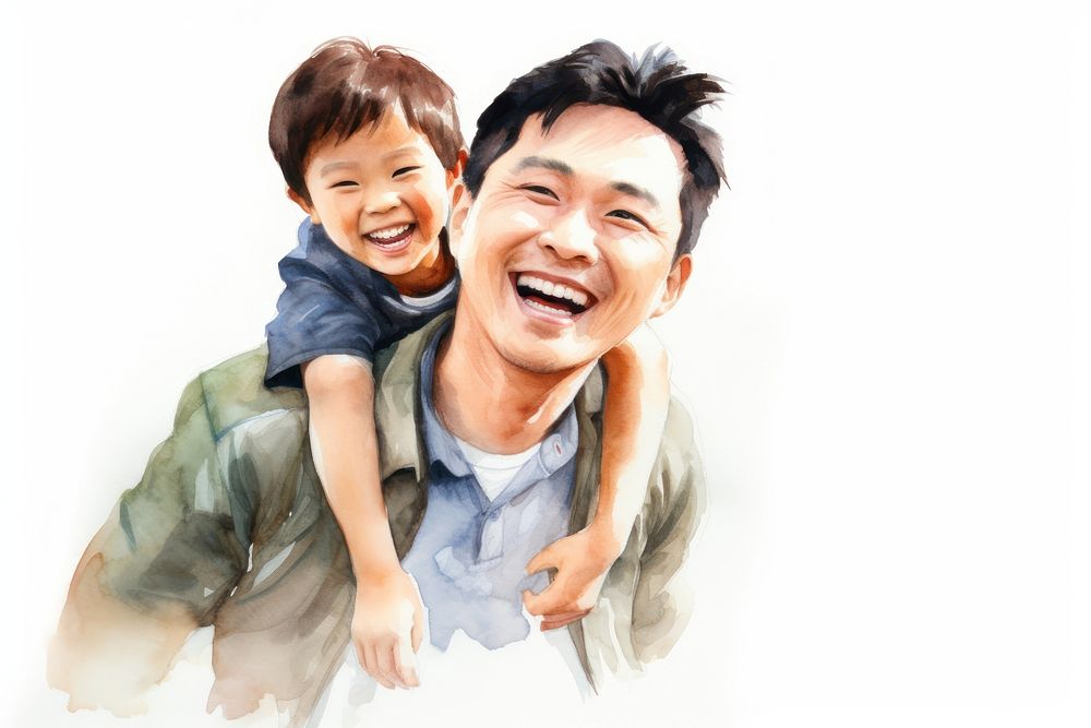 Smile laughing portrait father. AI generated Image by rawpixel.