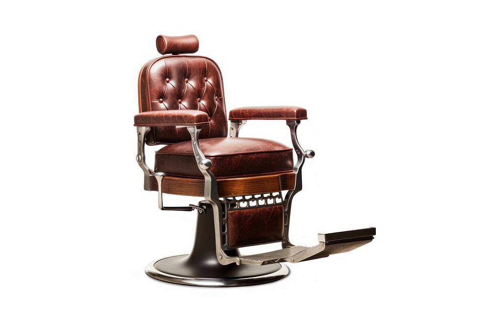 Chair barbershop furniture white background. AI generated Image by rawpixel.