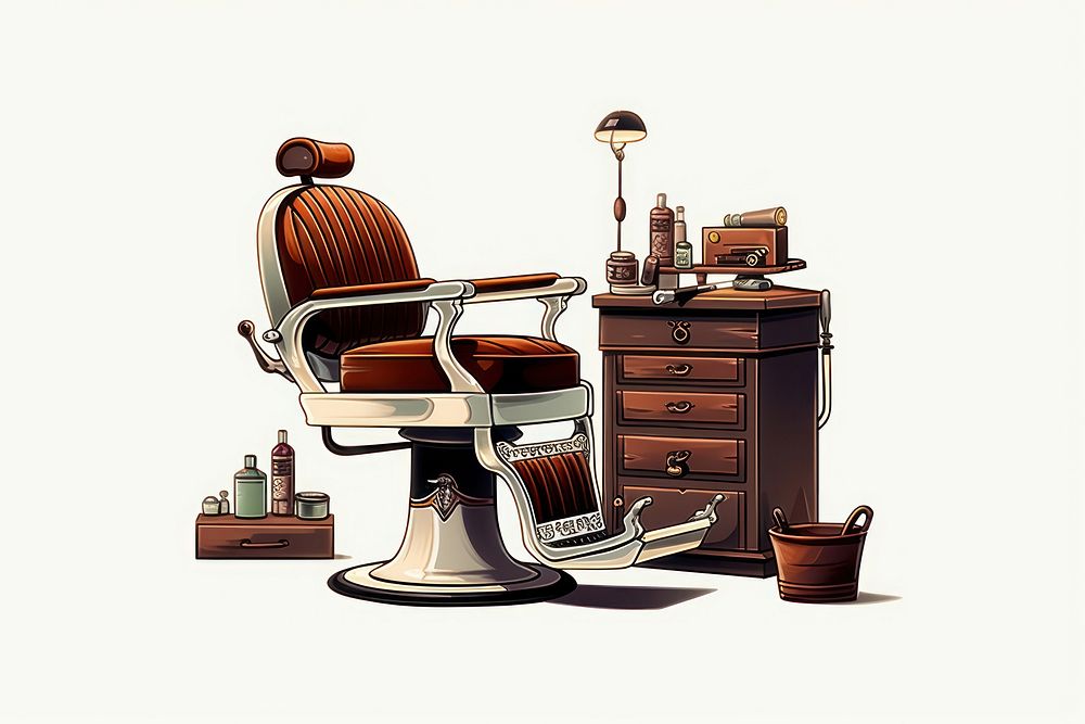 Barbershop furniture barber shop armchair. AI generated Image by rawpixel.