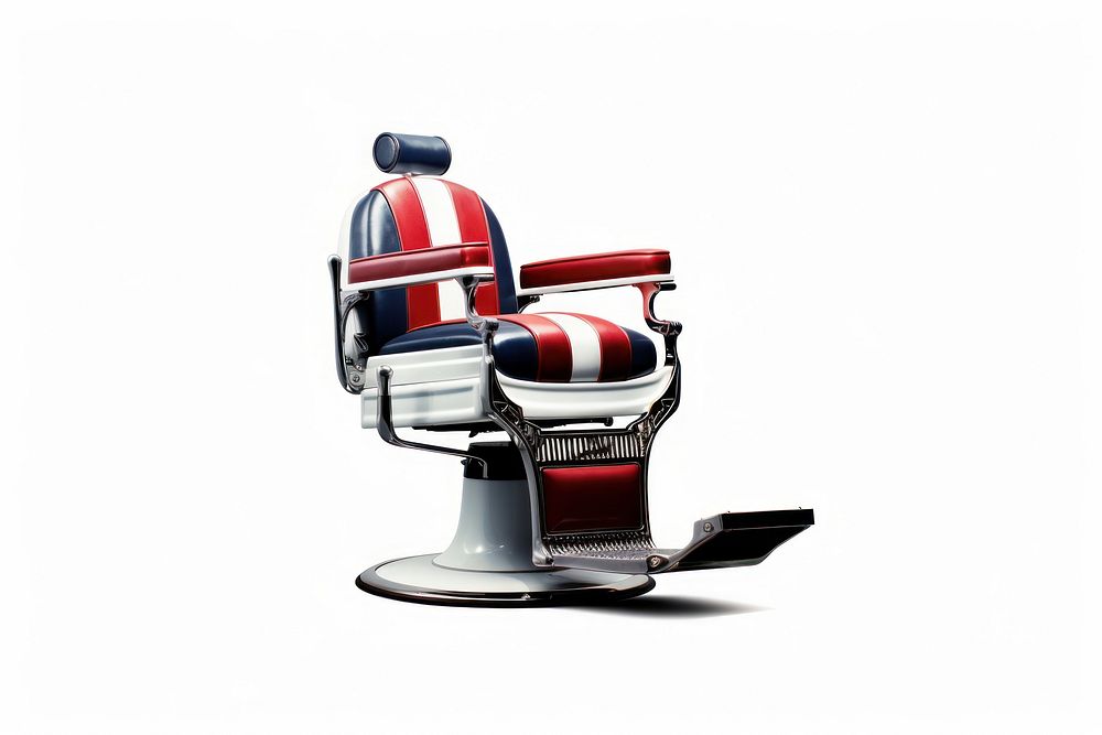 Chair white background barbershop furniture. AI generated Image by rawpixel.