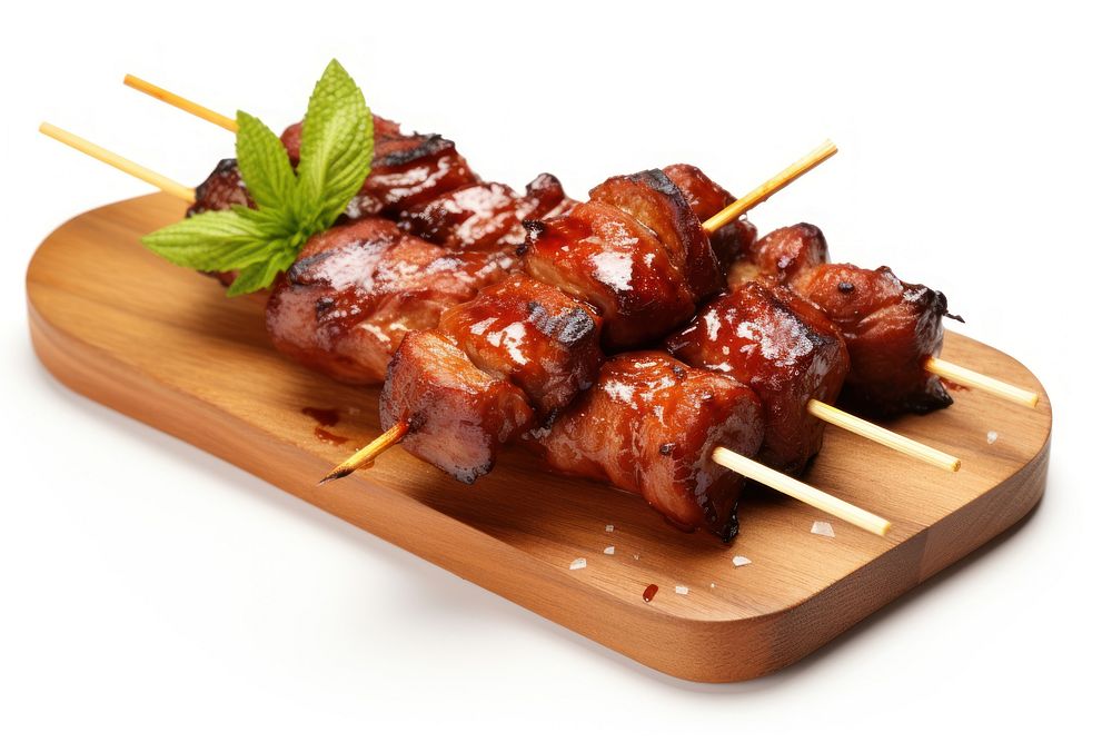 Grilling skewer meat food. 