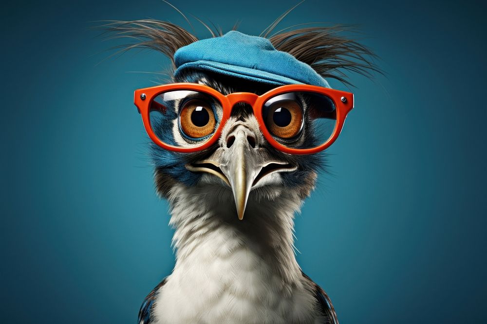 Glasses bird animal beak. AI generated Image by rawpixel.