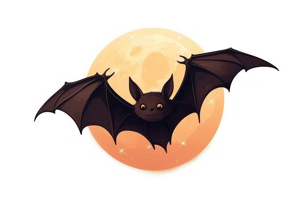 Bat animal moon wildlife. AI generated Image by rawpixel.