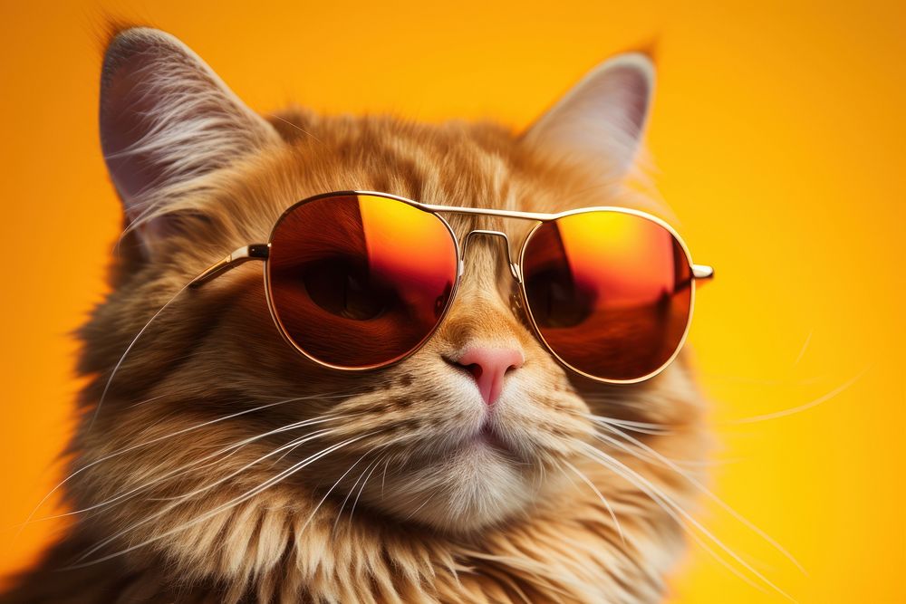 Glasses sunglasses mammal animal. AI generated Image by rawpixel.