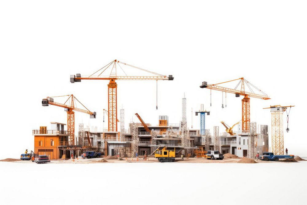 Construction architecture construction site white background. AI generated Image by rawpixel.