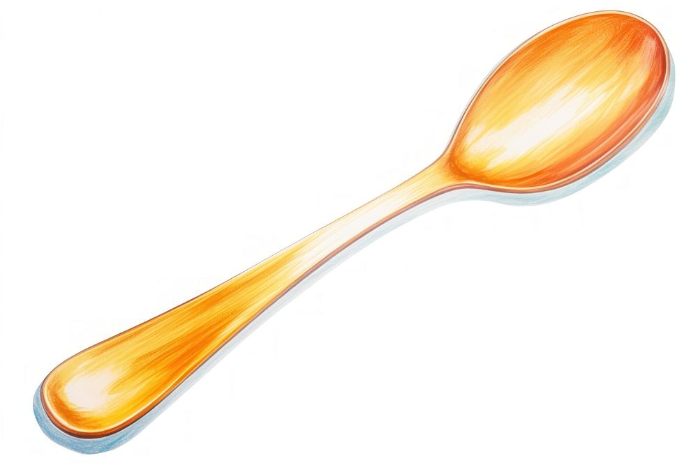 Spoon white background silverware simplicity, digital paint illustration. AI generated image