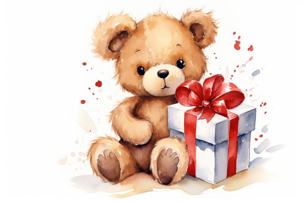 Paper gift cute bear. AI generated Image by rawpixel.