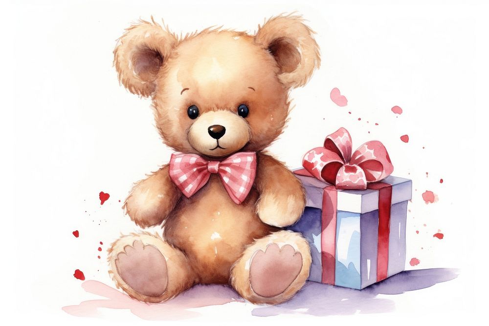 Paper gift cute bear. AI generated Image by rawpixel.
