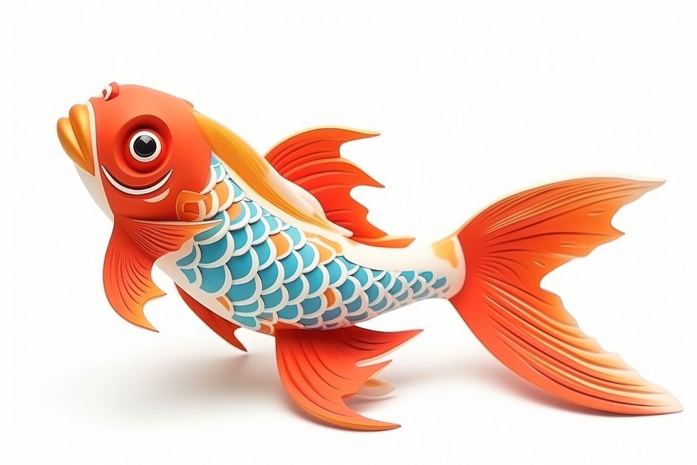 Fish goldfish cartoon animal. 