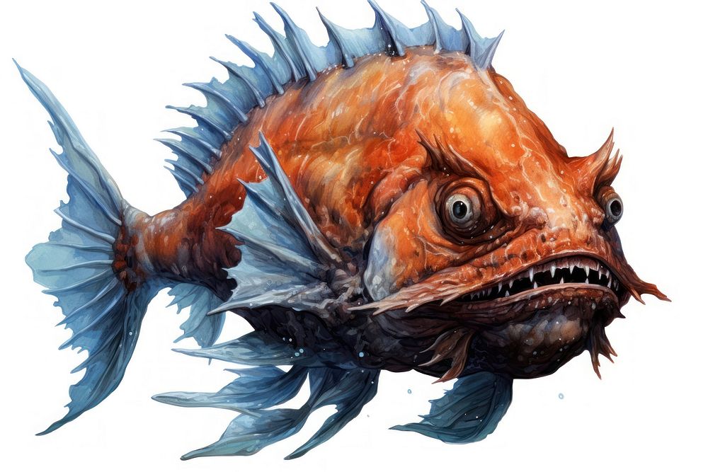 Fish animal underwater goldfish, digital paint illustration. AI generated image