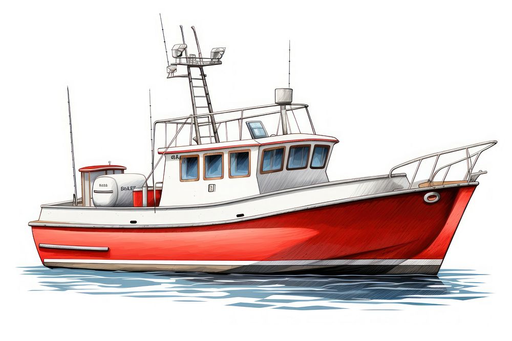 Boat watercraft sailboat vehicle, digital paint illustration. AI generated image