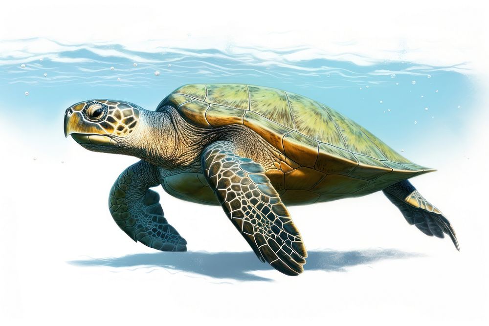 Reptile animal turtle underwater. AI generated Image by rawpixel.