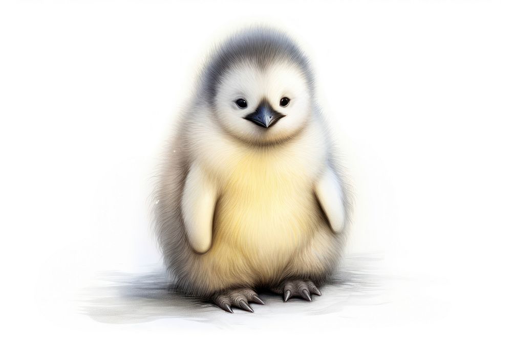 Penguin animal bird wildlife, digital paint illustration. AI generated image