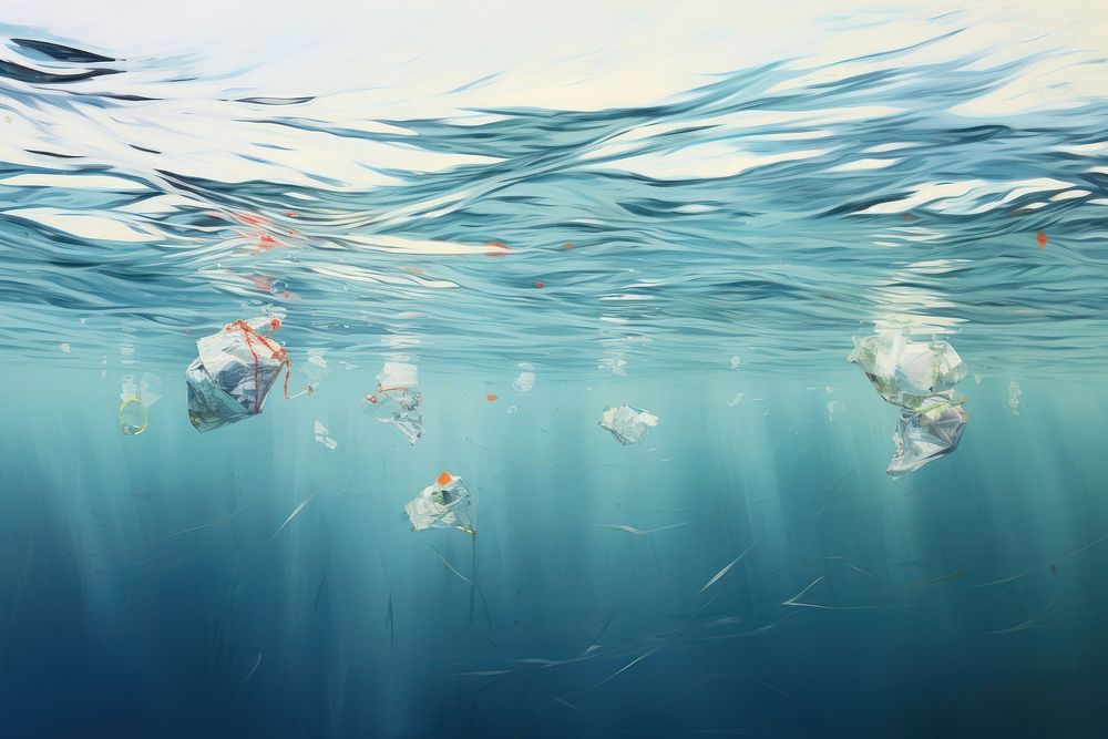Ocean underwater floating outdoors. AI generated Image by rawpixel.