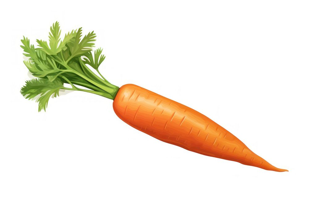 Carrot vegetable plant food, digital paint illustration. AI generated image