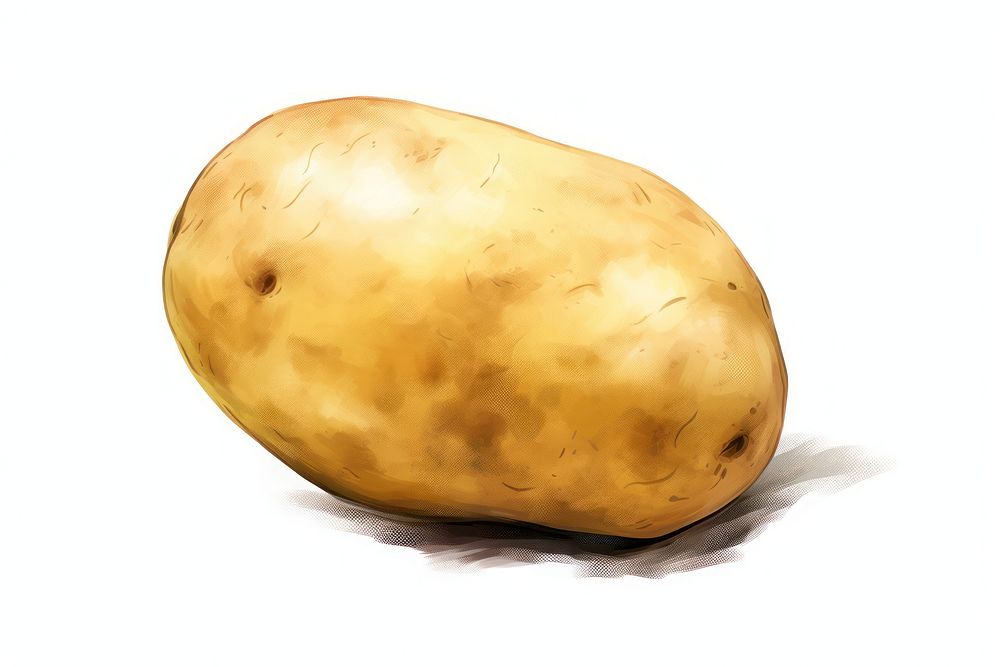 Vegetable potato plant food, digital paint illustration. AI generated image
