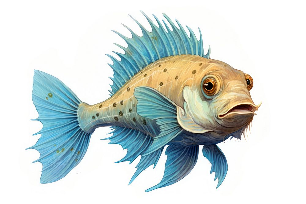 Fish animal underwater wildlife, digital paint illustration.