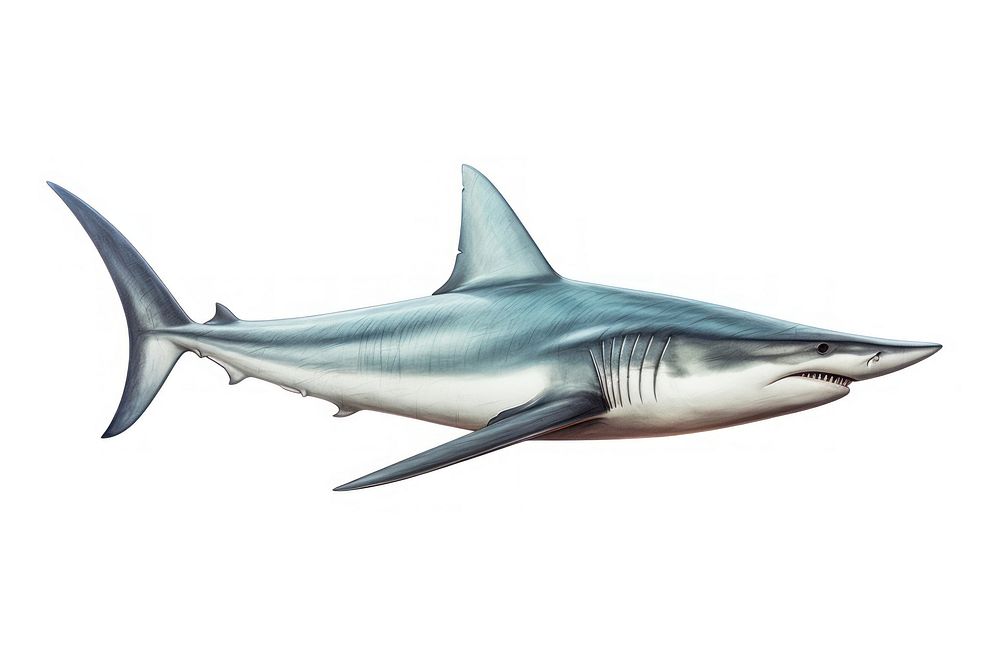 Shark animal fish wildlife, digital paint illustration.