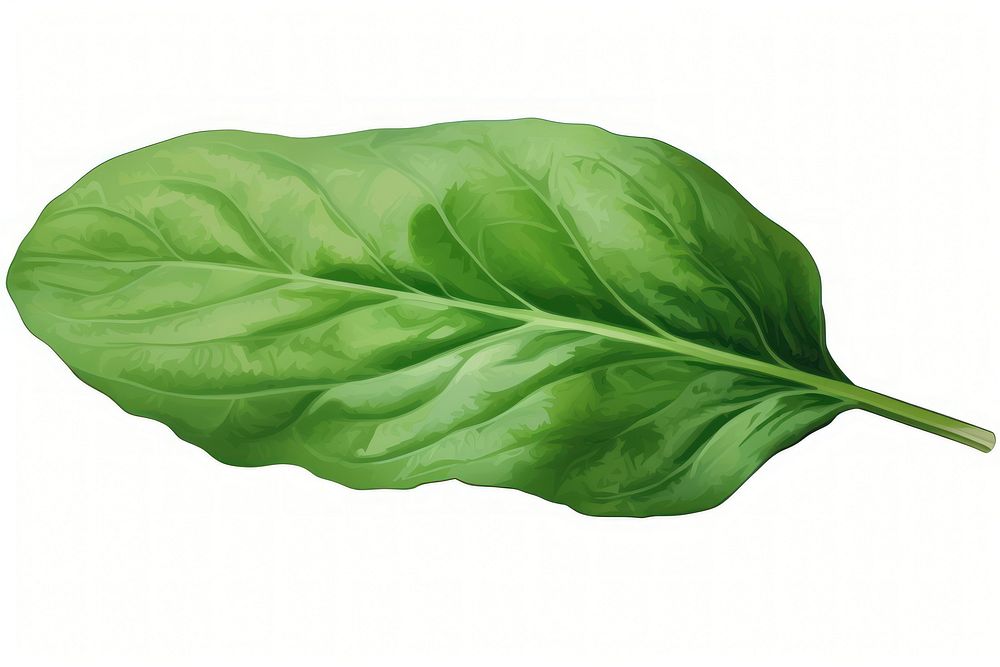 Spinach vegetable plant food, digital paint illustration.