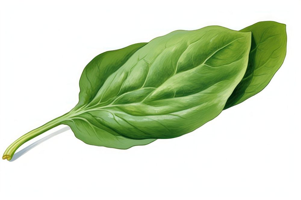 Spinach vegetable plant food, digital paint illustration. AI generated image