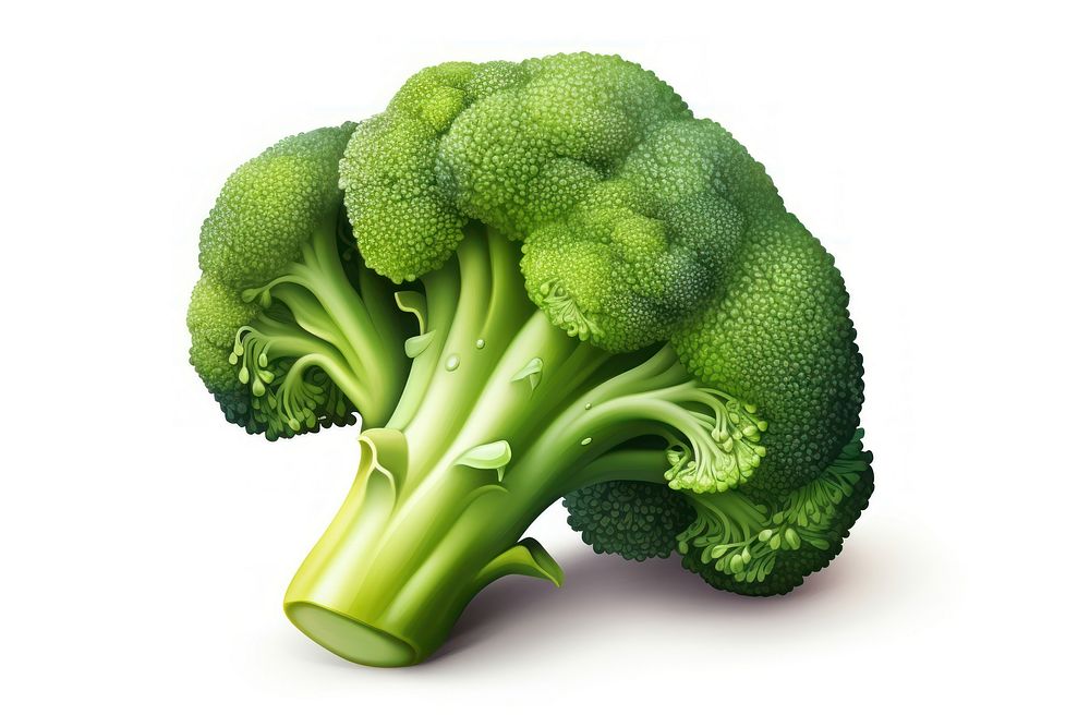 Broccoli vegetable plant food, digital paint illustration. AI generated image