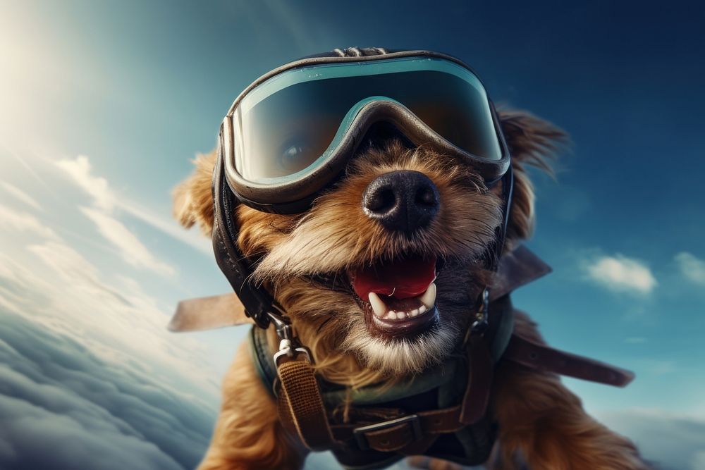 Dog outdoors goggles mammal. AI generated Image by rawpixel.