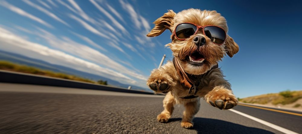 Road dog sunglasses mammal. AI generated Image by rawpixel.