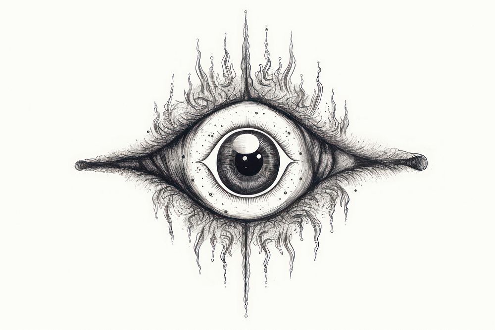Drawing circle sketch eye. AI generated Image by rawpixel.