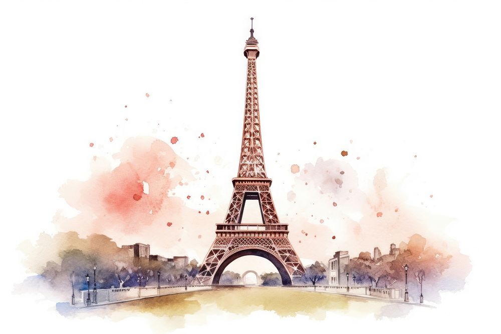 Tower architecture city eiffel tower. AI generated Image by rawpixel.