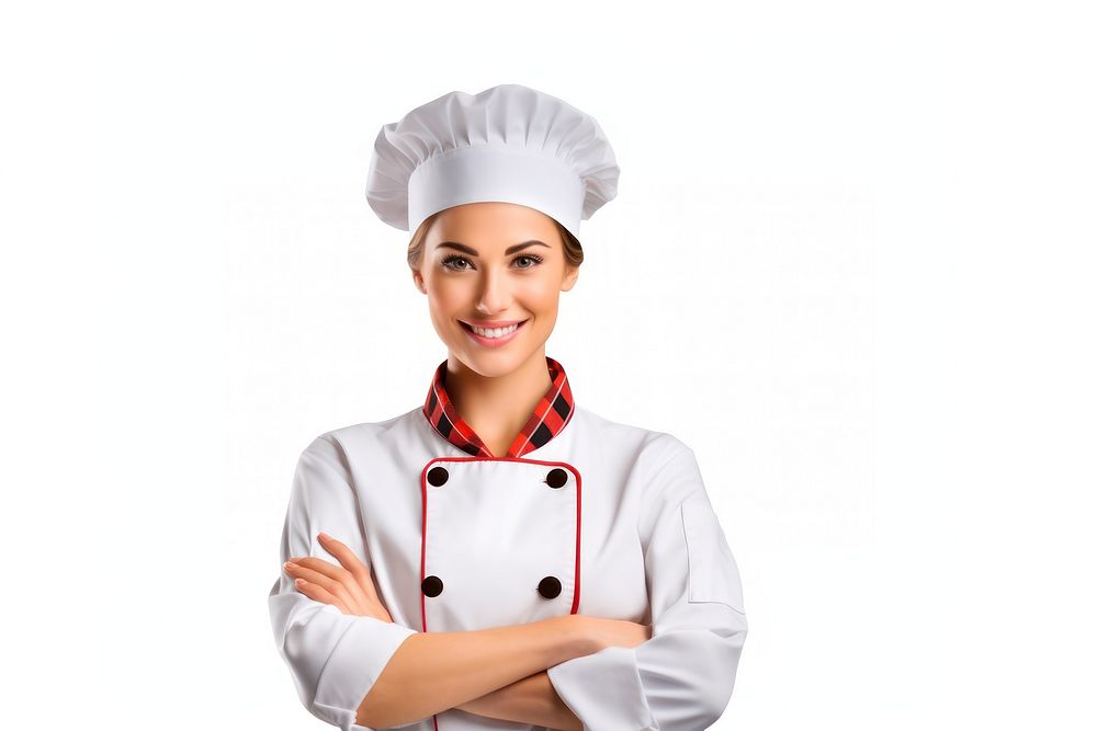 Female adult chef white background. AI generated Image by rawpixel.