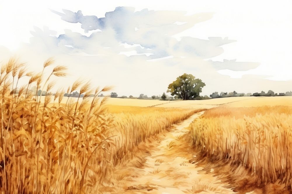 Field landscape outdoors harvest. AI generated Image by rawpixel.