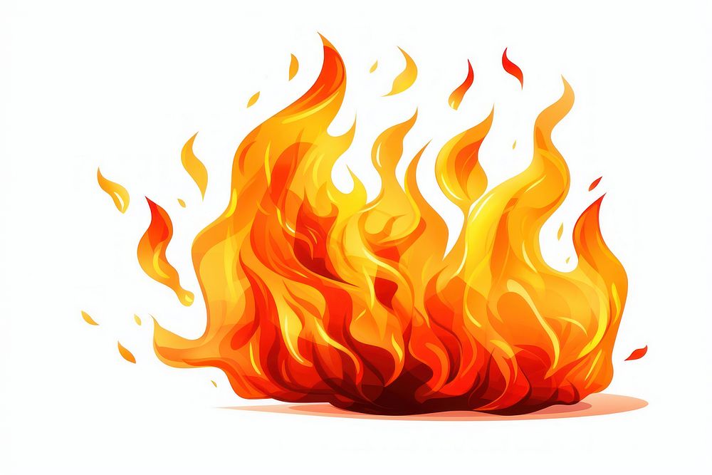 Fire bonfire white background fireplace. AI generated Image by rawpixel.