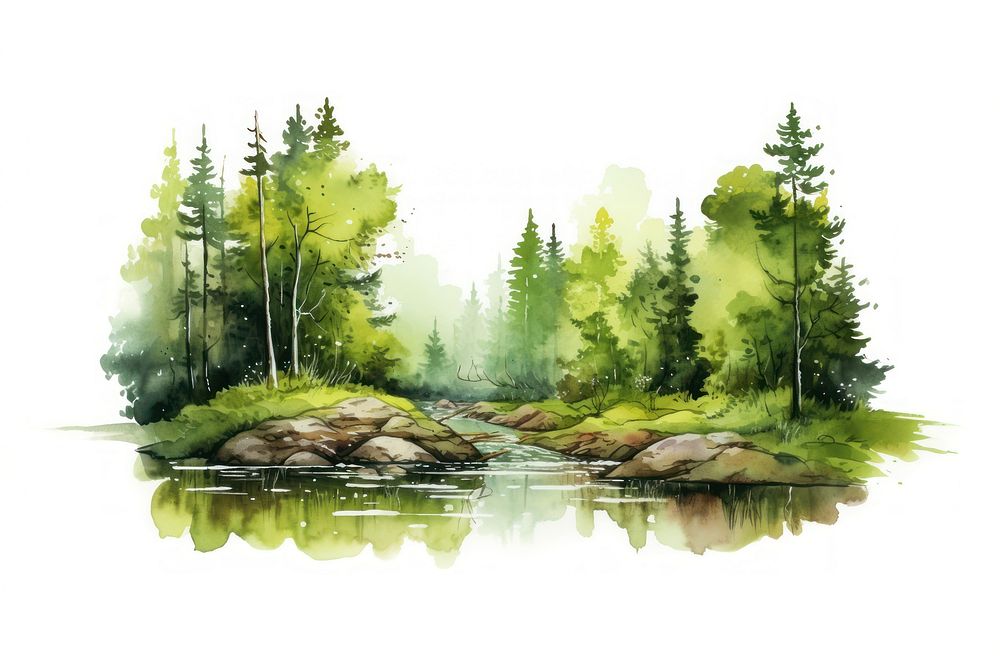 Nature forest wilderness landscape. AI generated Image by rawpixel.