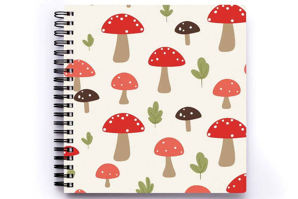 Mushroom pattern plant white background. AI generated Image by rawpixel.