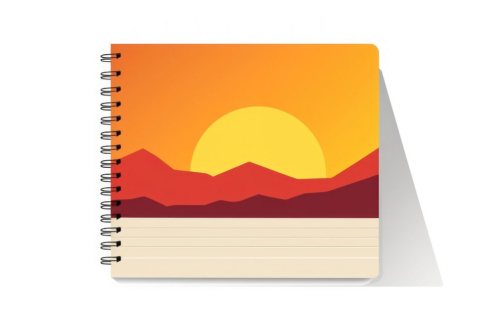 Sunset book white background publication. AI generated Image by rawpixel.