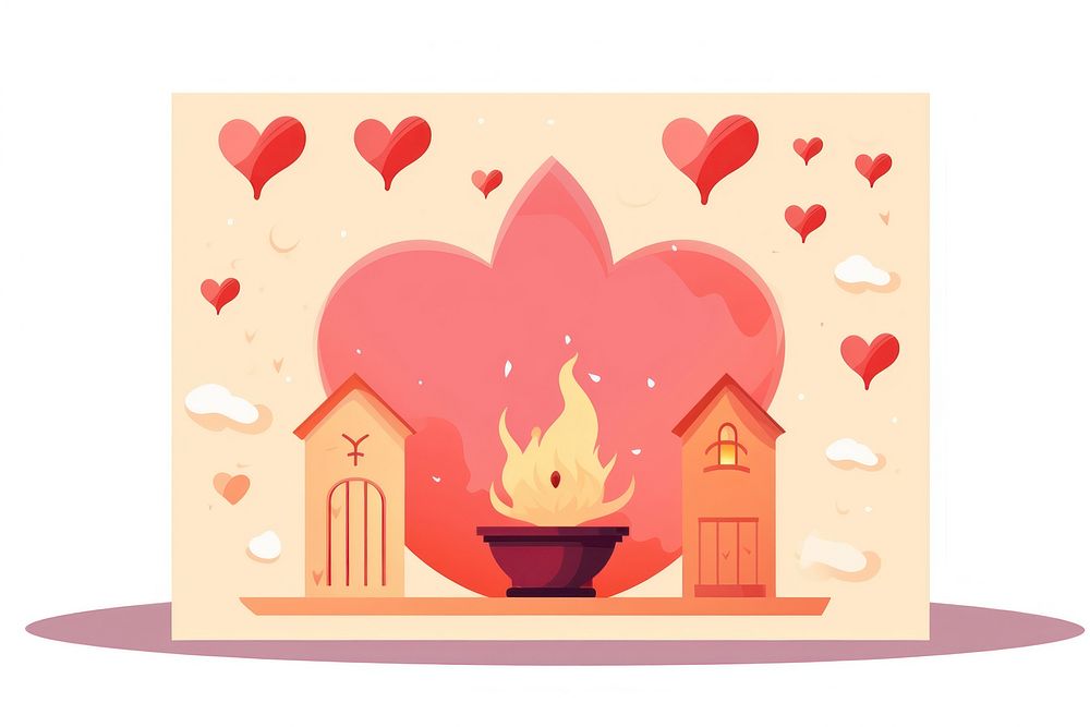 Fire fireplace love architecture. AI generated Image by rawpixel.
