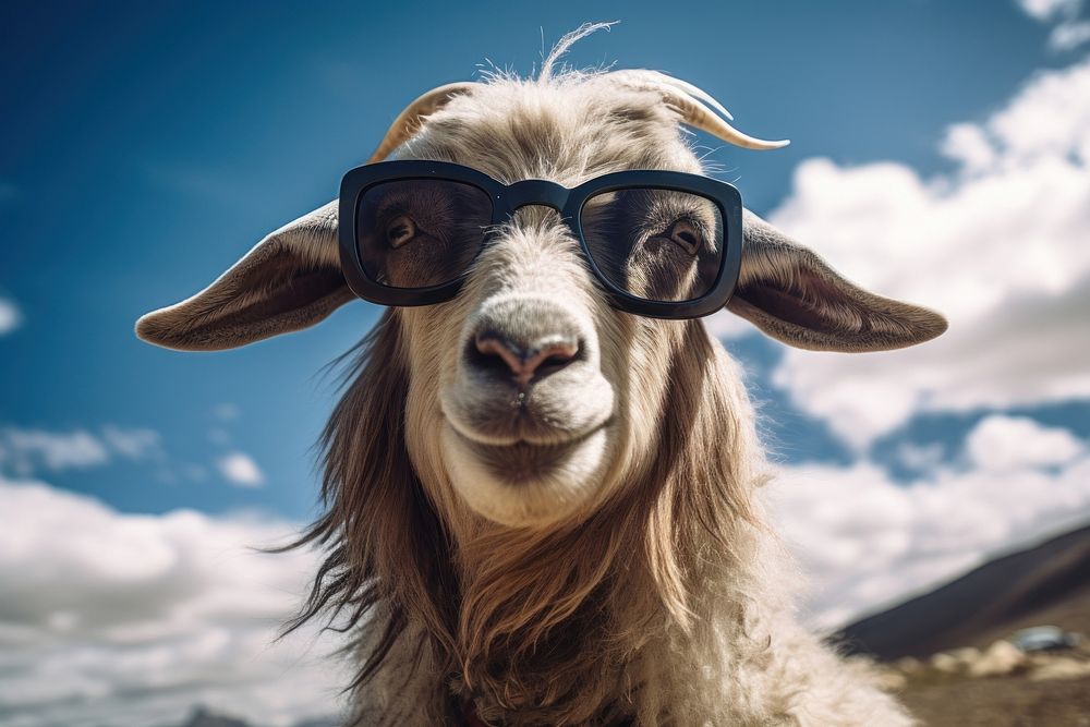 Sunglasses livestock mammal animal. AI generated Image by rawpixel.