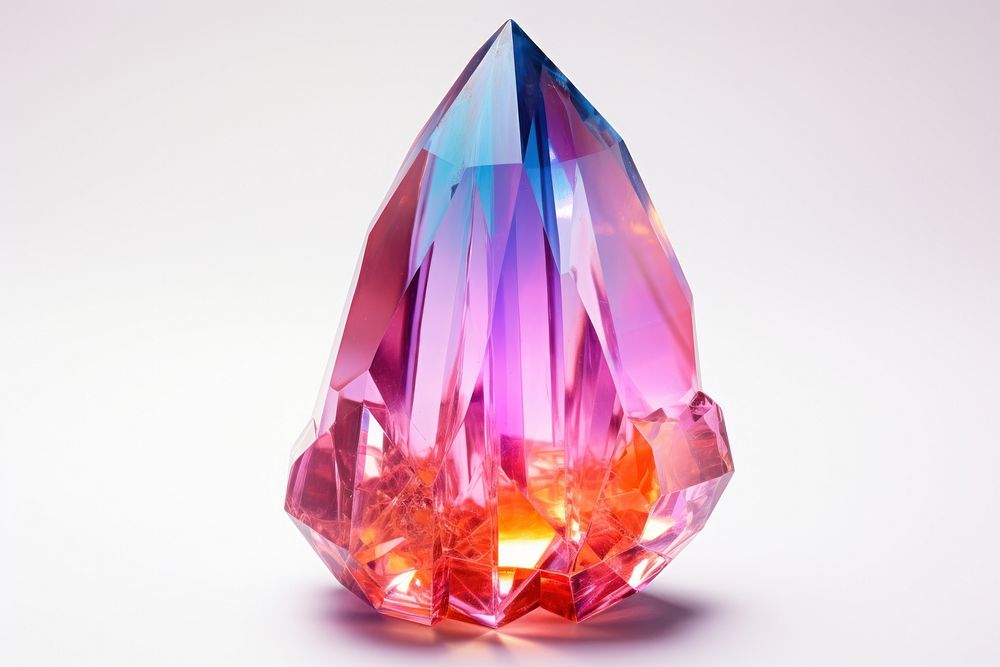 Crystal gemstone glowing mineral. AI generated Image by rawpixel.
