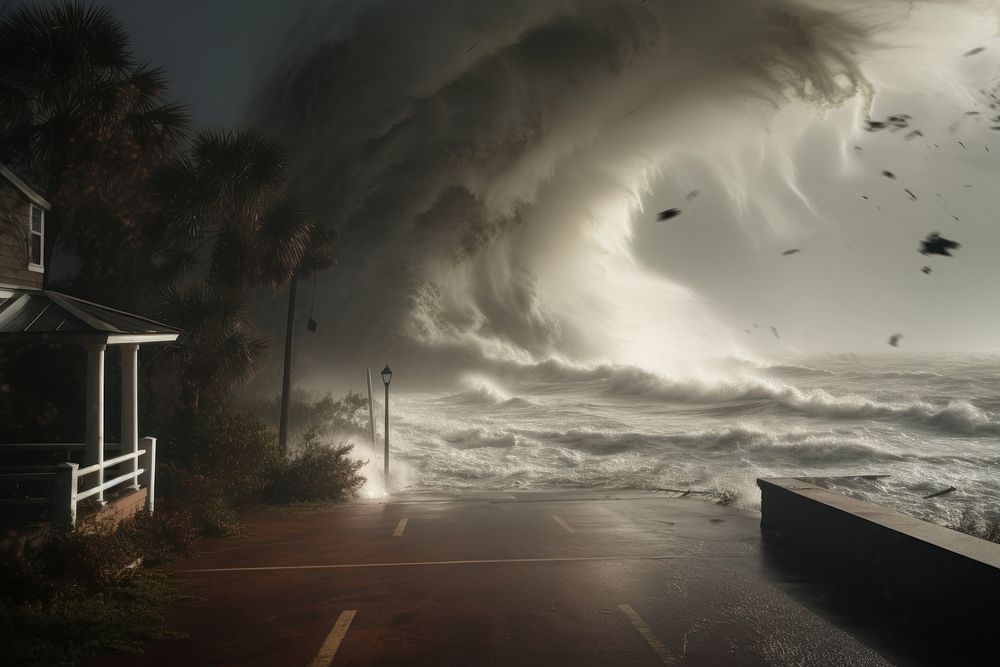 Outdoors nature storm sea. AI generated Image by rawpixel.