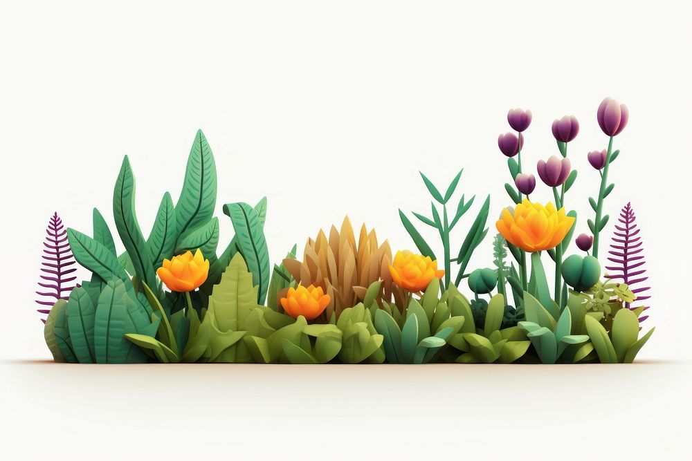 Flower plant outdoors cartoon. AI generated Image by rawpixel.