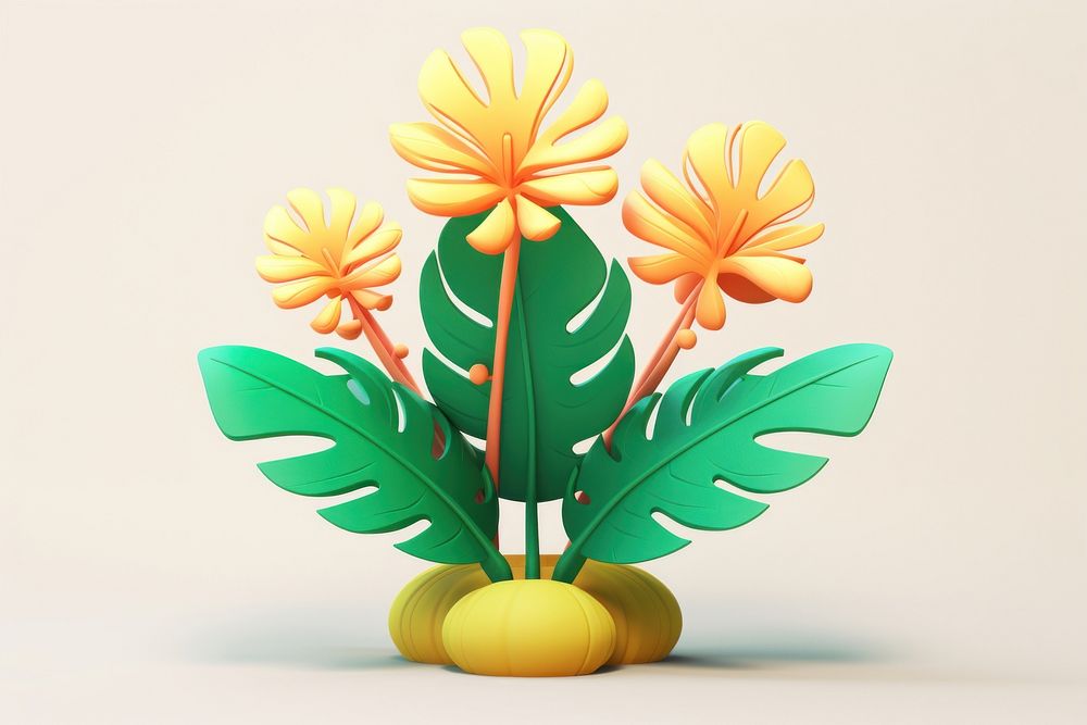 Flower plant art cartoon. AI generated Image by rawpixel.