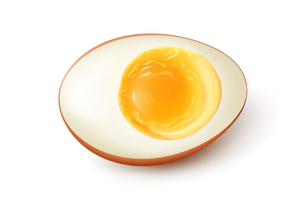 Egg plate food white background, digital paint illustration. AI generated image