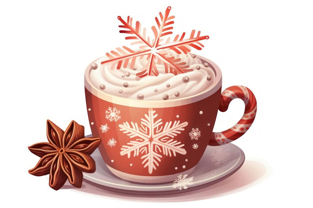 Cup snowflake dessert coffee. 