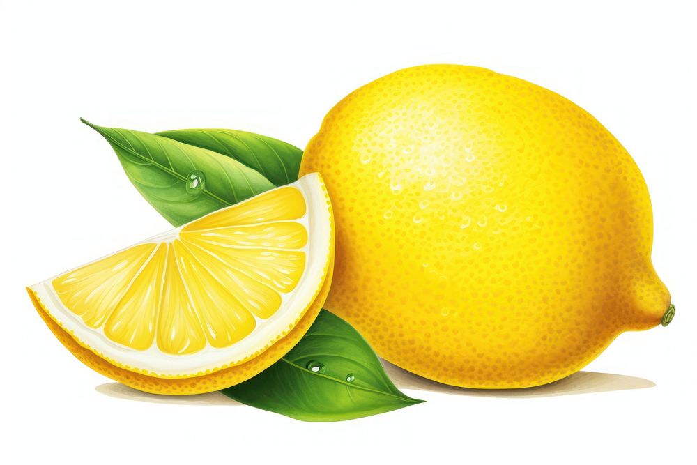 Lemon grapefruit plant food, digital paint illustration. AI generated image
