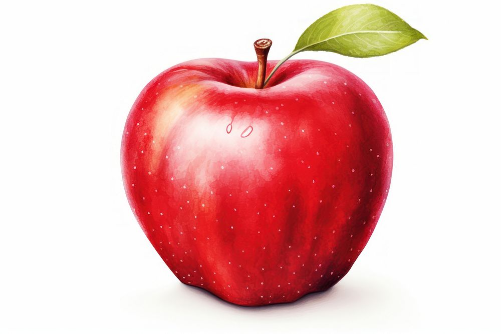 Apple fruit plant food, digital paint illustration.