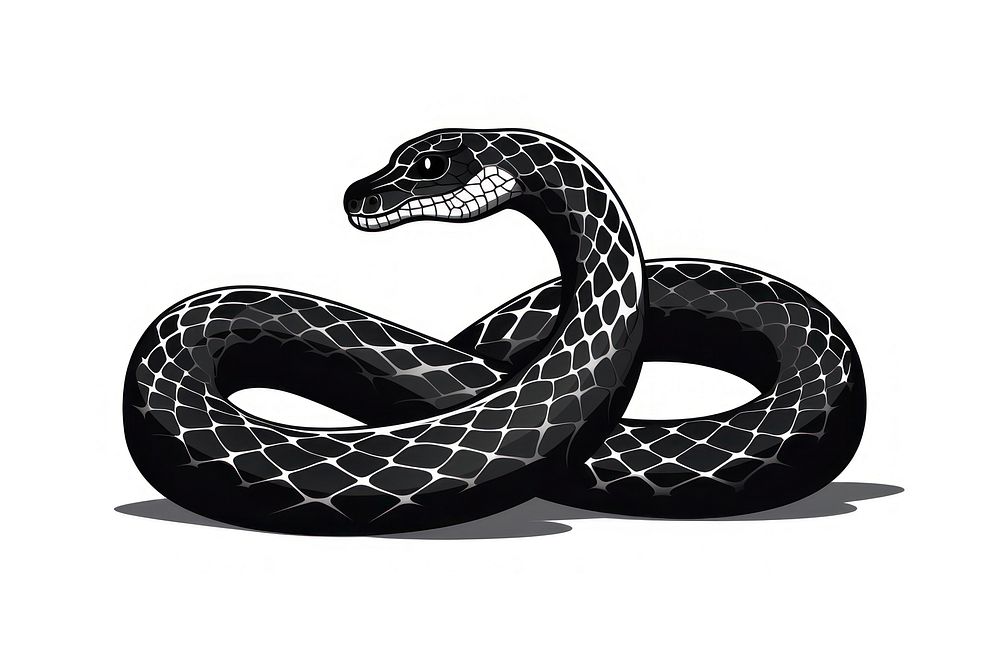 Reptile snake black white background. AI generated Image by rawpixel.